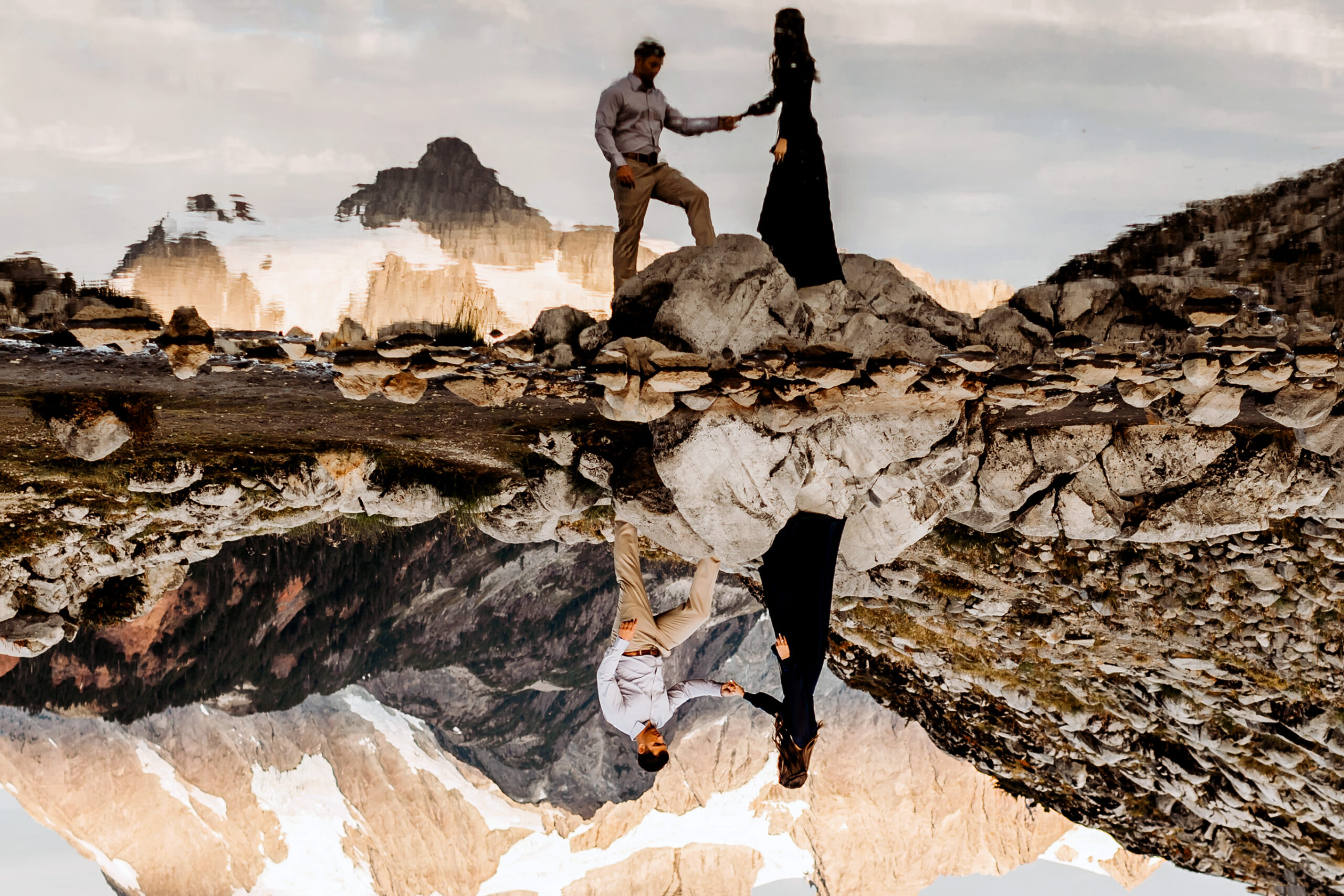 Adventure engagement session at Mt Baker